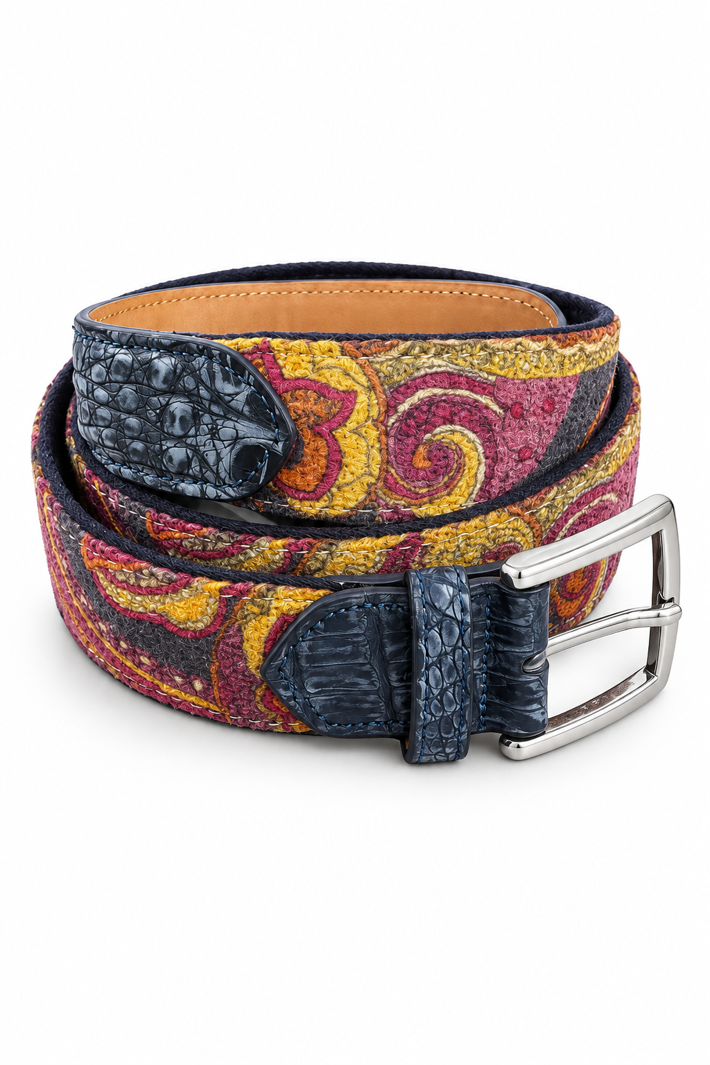Psychedelic Croc Paisley Belt