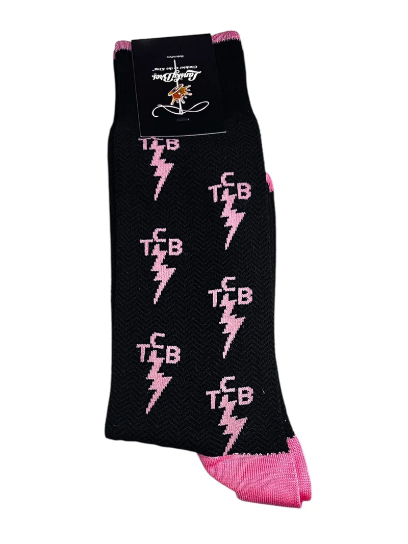 Elvis "TCB" Socks - Pink & Black Clothier to The King