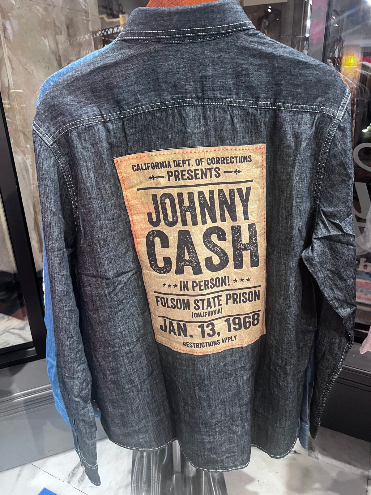 Johnny Cash Denim Sport Shirt Robert Stock