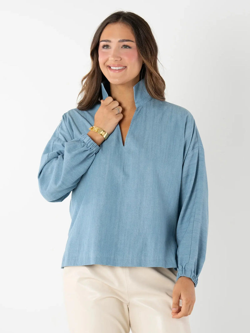 Denim Chambray Poppy Top EMILY McCARTHY
