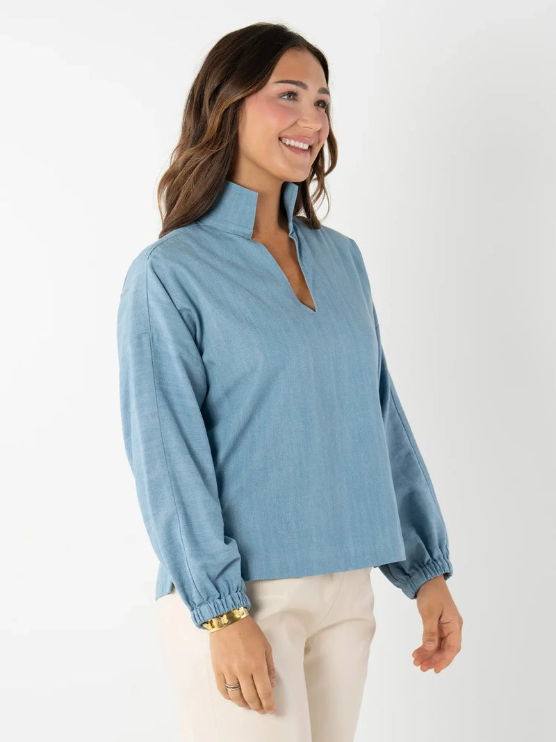 Denim Chambray Poppy Top EMILY McCARTHY