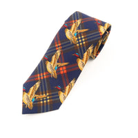 English Woven Silk 'Flying Mallard' Tie - Navy