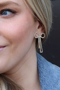 Frill Pave Bow Earrings