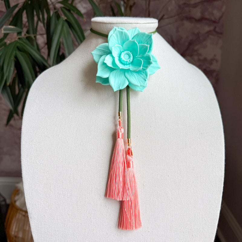 Lotus Flower Bolo Turquoise
