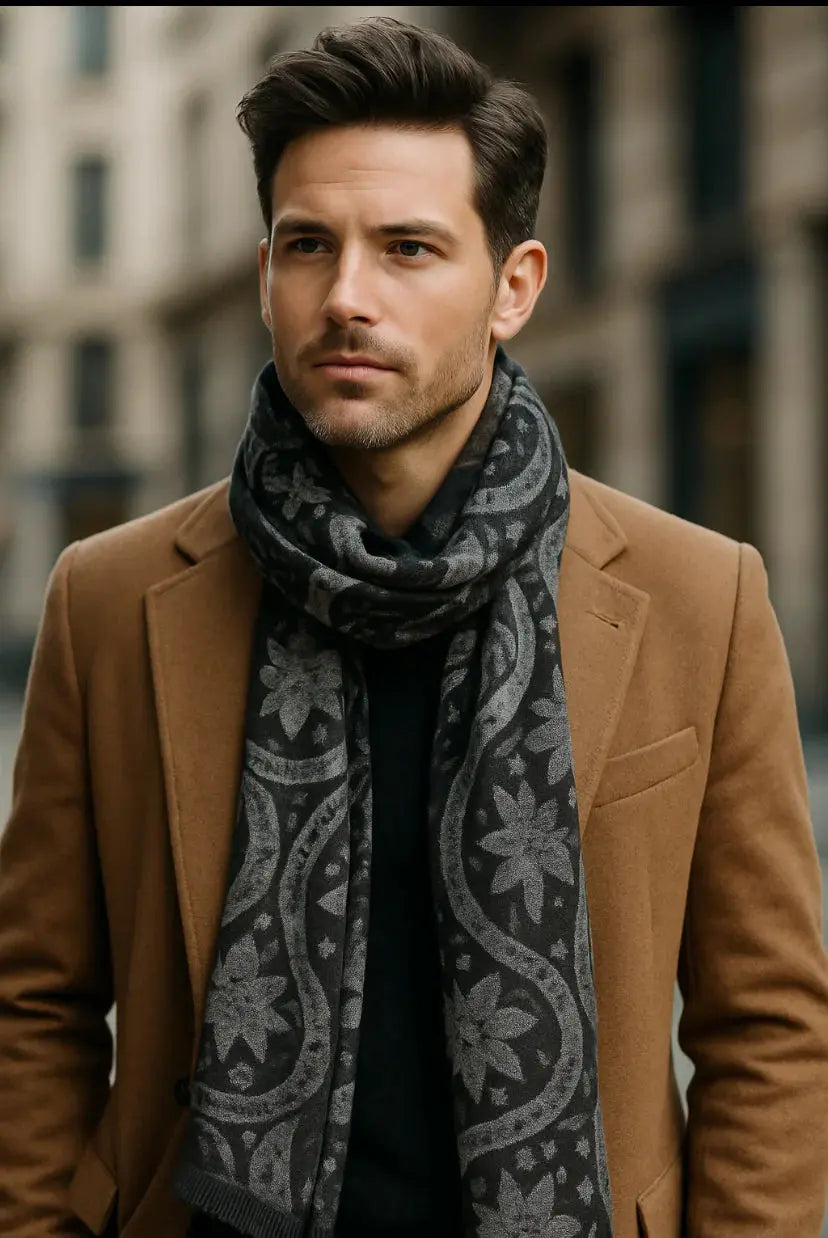 Classic All Over Paisley Brushed Silk Scarf Chelsey
