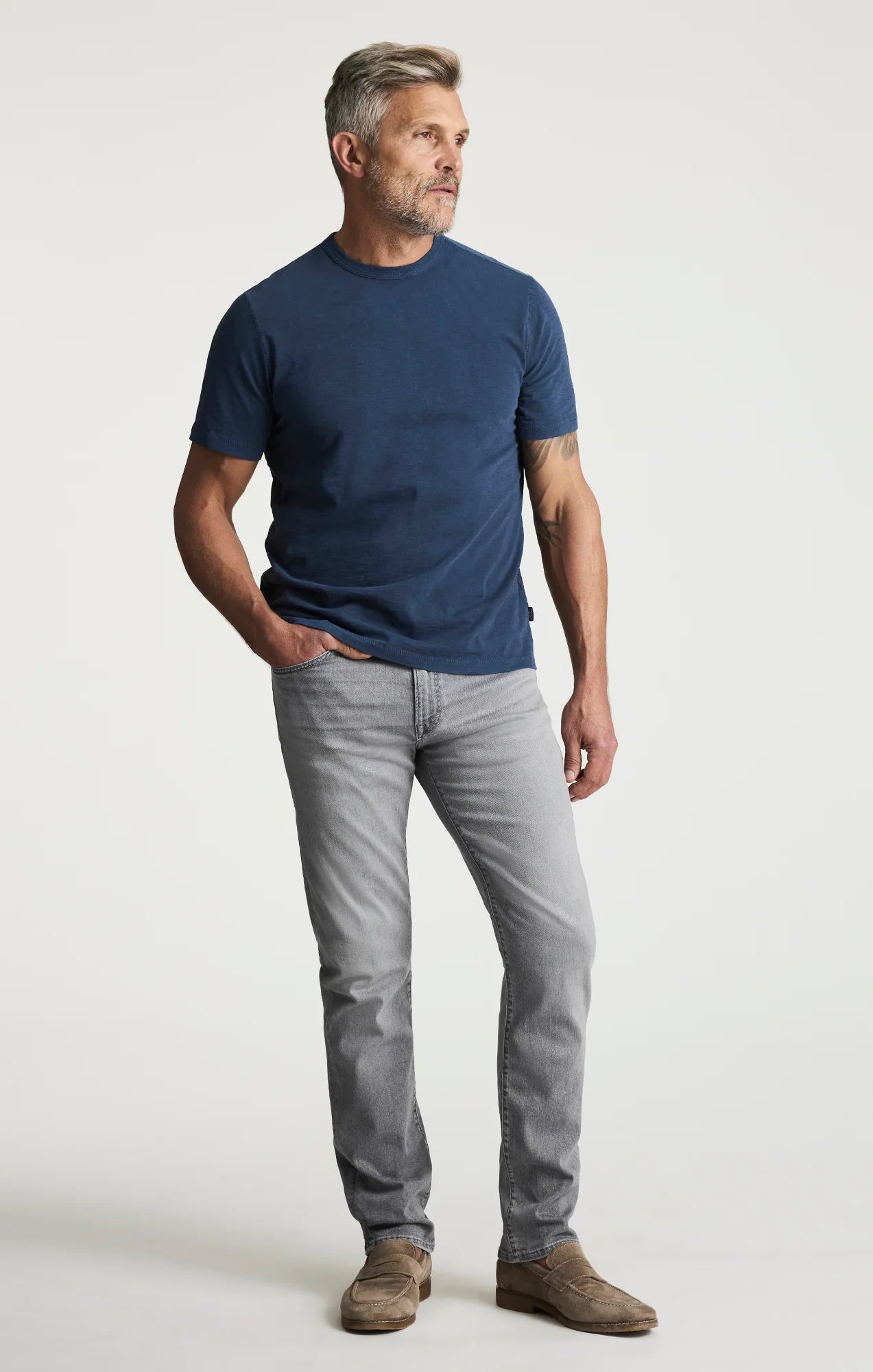 Relaxed Straight Leg Pants - Light Smoke Brushed Urban