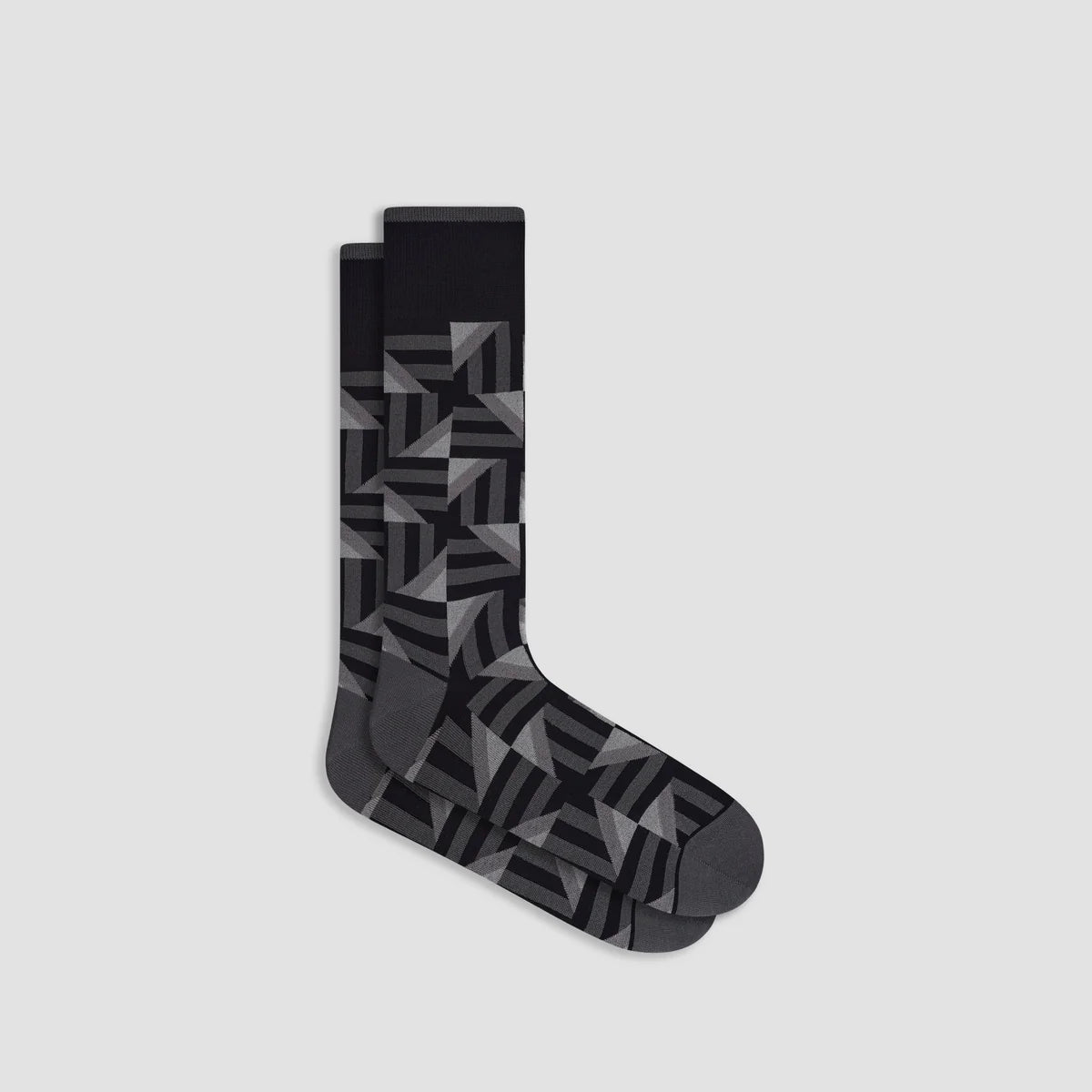Geometric Mid-Calf Socks - Black