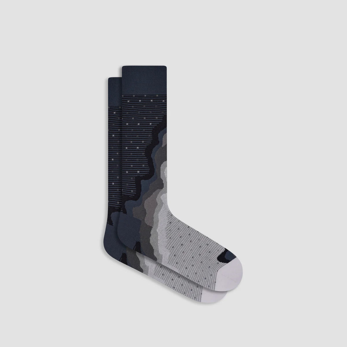 Abstract Contour Mid-Calf Socks - Black