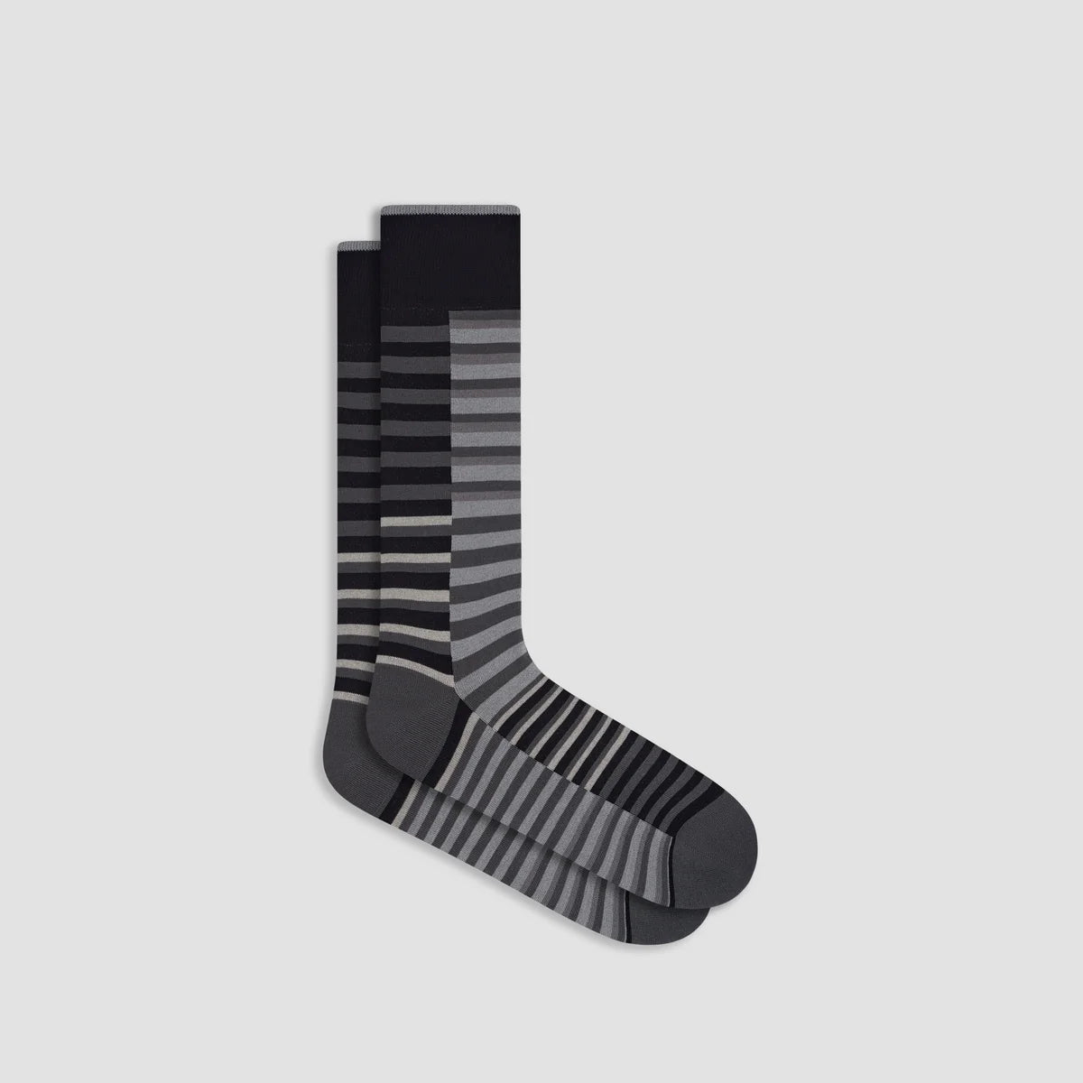 Striped Mid-Calf Socks- Black