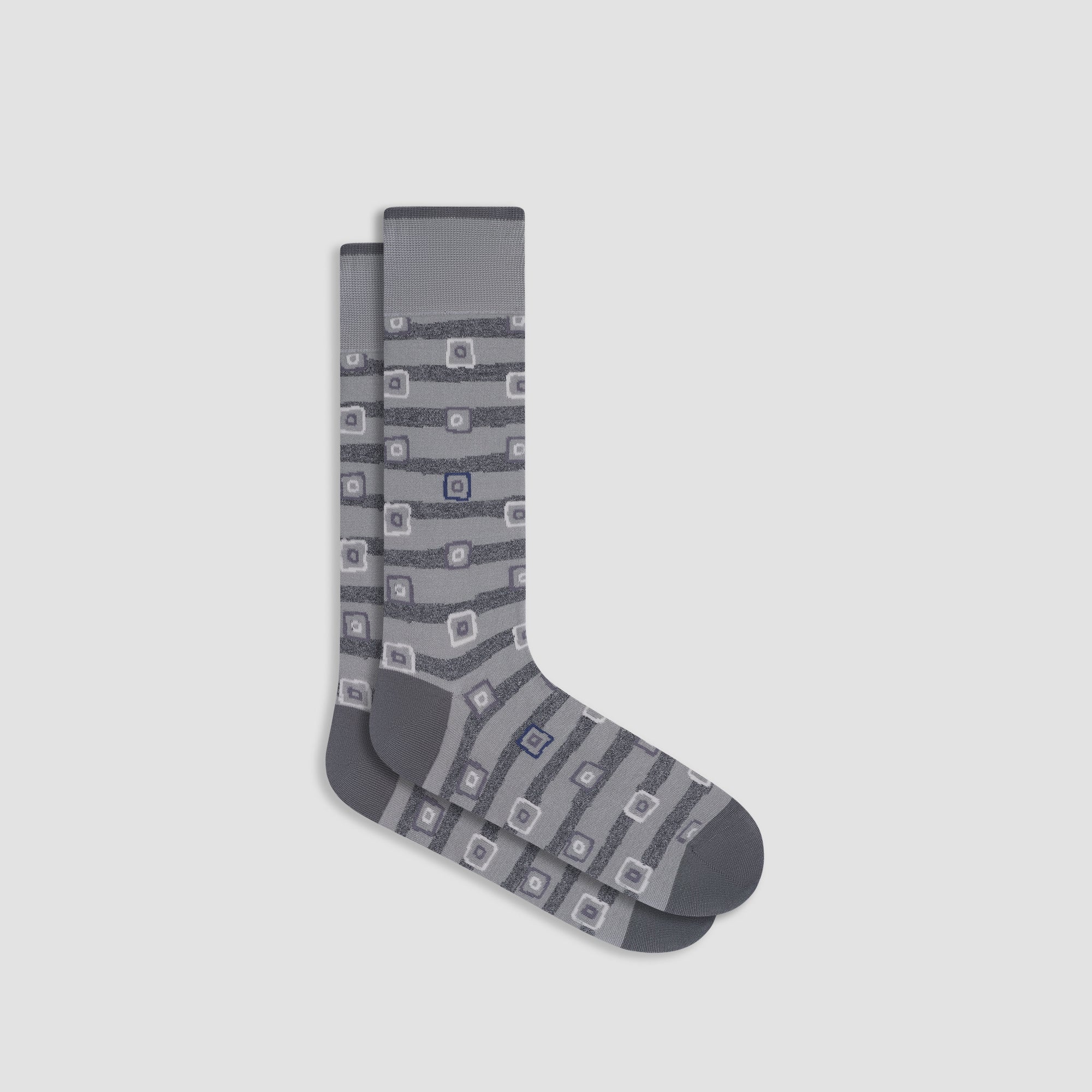 Geometric Mid-Calf Socks - Cement