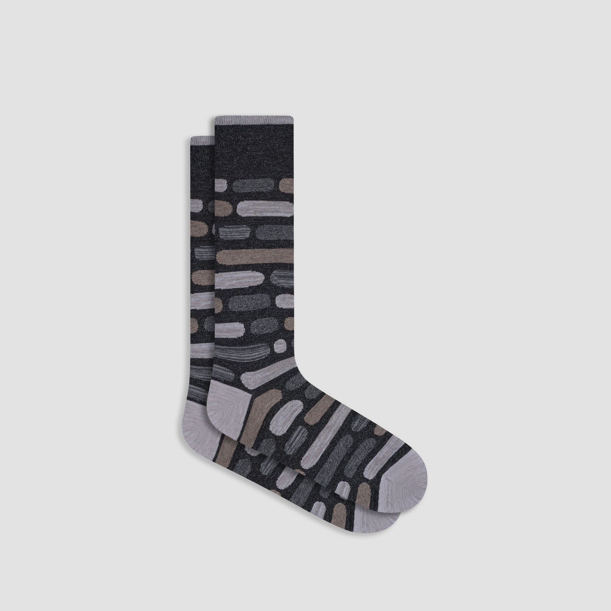 Brushstroke Mid-Calf Socks - Black