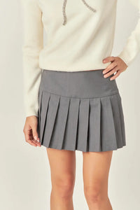 Pleats Detailed Mini Skort English Factory