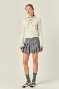 Pleats Detailed Mini Skort English Factory