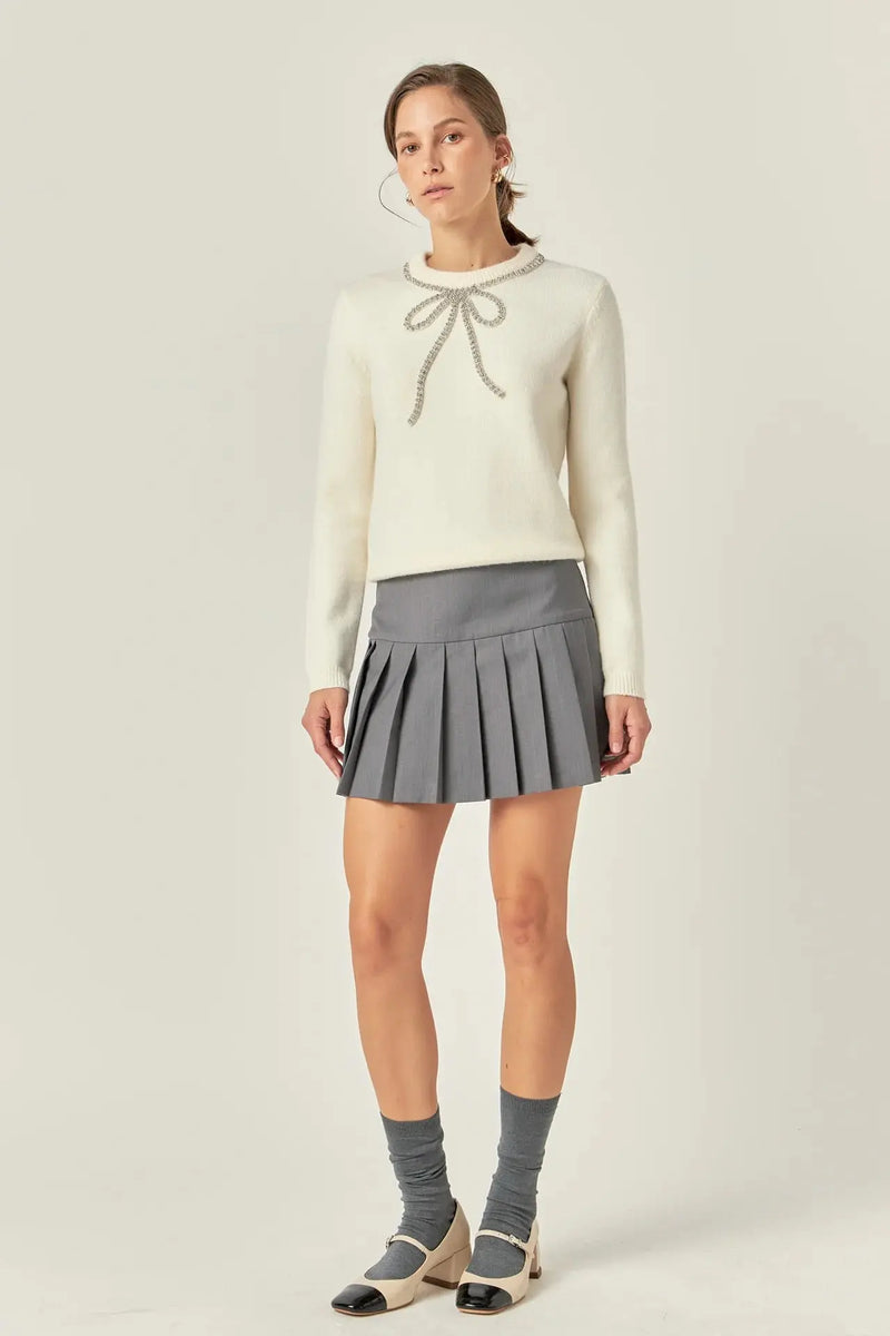 Pleats Detailed Mini Skort English Factory