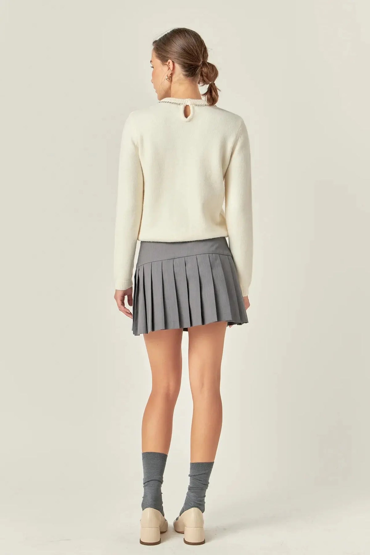 Pleats Detailed Mini Skort English Factory