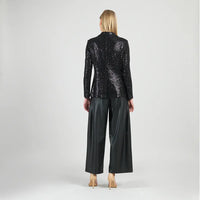 Sequin Knit - Signature Pocket Blazer - Black Clara Sun Woo