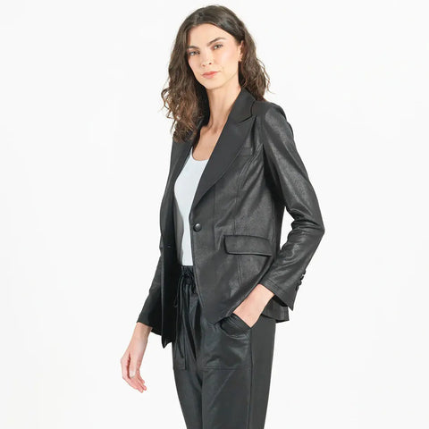 Liquid Leather™ Signature Pocket Blazer - Black Clara Sun Woo