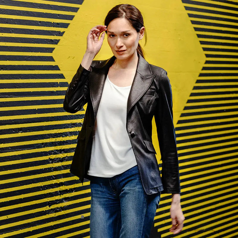 Liquid Leather™ Signature Pocket Blazer - Black Clara Sun Woo
