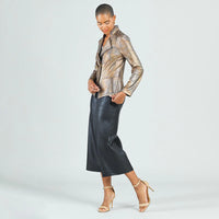 Metallic Liquid Leather™ Textured Signature Jacket - Copper