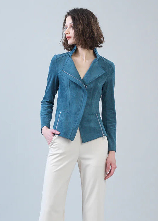 Soft Suede Signature Jacket - Blue Moss