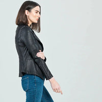 Liquid Leather™ Studded Jacket - Black Clara Sun Woo