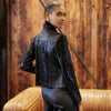 Sequin Knit - Liquid Leather™ Sheen Moto Jacket Clara Sun Woo