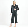 Sequin Knit - Liquid Leather™ Sheen Moto Jacket - Black