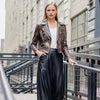 Vegan Leather Distressed Moto Waist Jacket - Brown Clara Sun Woo