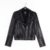 Sequin Knit - Moto Waist Jacket - Black Clara Sun Woo