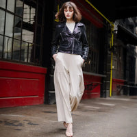 Sequin Knit - Moto Waist Jacket - Black Clara Sun Woo