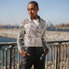 Sequin Knit Moto Jacket - Champagne Clara Sun Woo