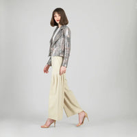 Sequin Knit Moto Jacket - Champagne Clara Sun Woo