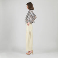 Sequin Knit Moto Jacket - Champagne Clara Sun Woo