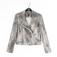 Sequin Knit Moto Jacket - Champagne Clara Sun Woo