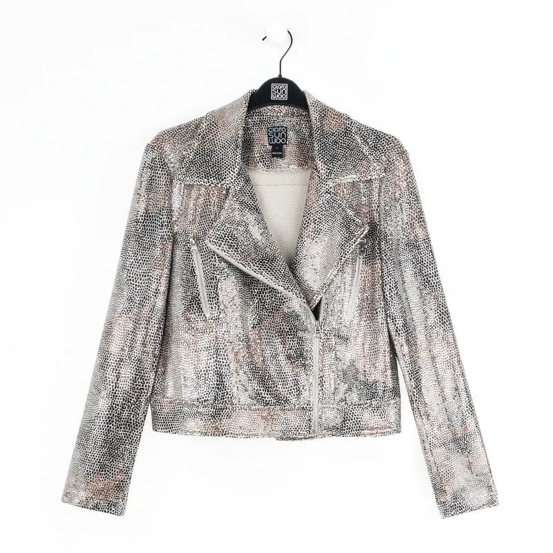 Sequin Knit Moto Jacket - Champagne Clara Sun Woo