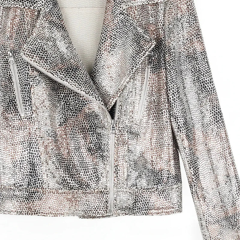 Sequin Knit Moto Jacket - Champagne Clara Sun Woo