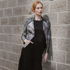 Metallic Liquid Leather™  Biker Jacket - Gunmetal Silver Clara Sun Woo