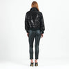 Crushed Faux Fur - Shimmer Embellished Bomber Jacket - Black - Limited Edition!