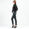 Crushed Faux Fur - Shimmer Embellished Bomber Jacket - Black - Limited Edition!