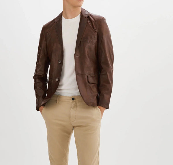 Leather jacket hotsell khaki pants