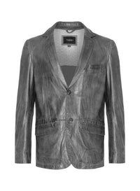 Joshua Lambskin Leather Jacket- Charcoal