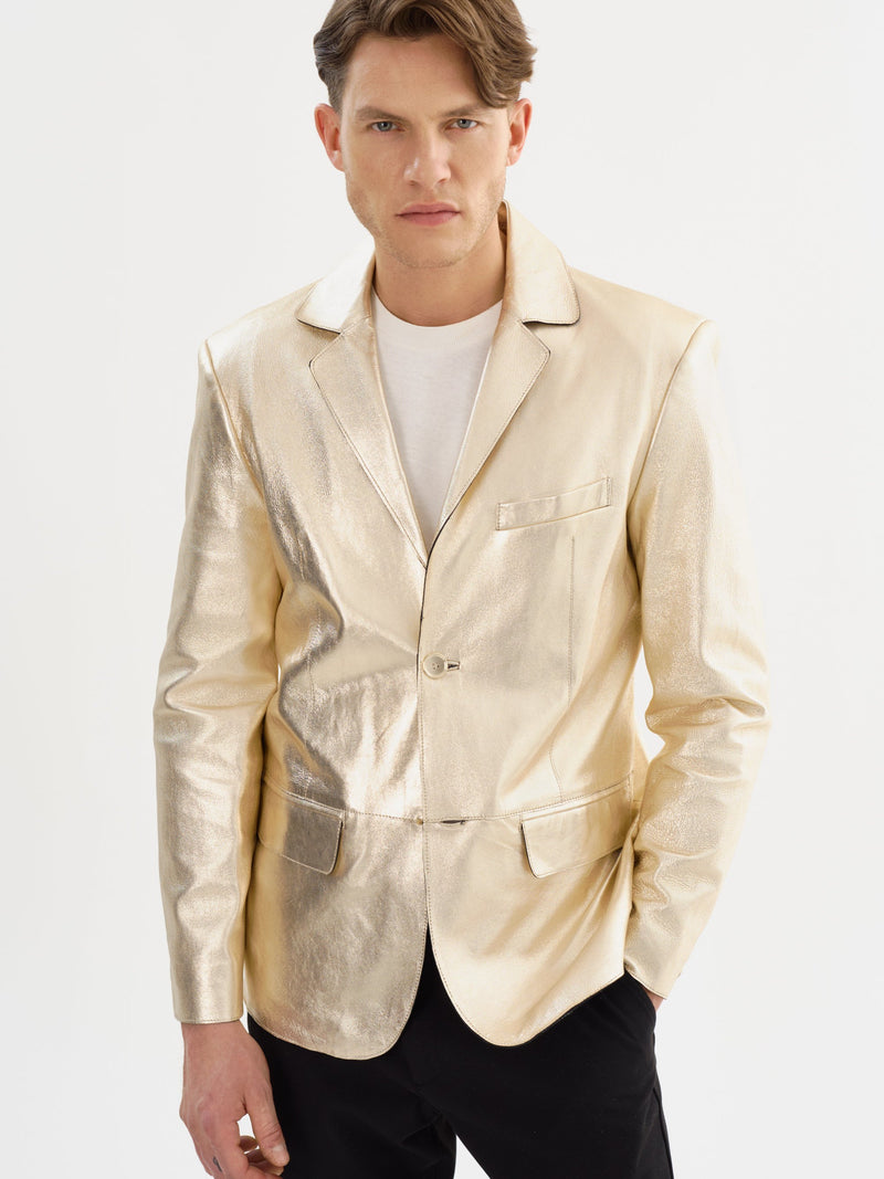 Joshua Gold Leather Jacket