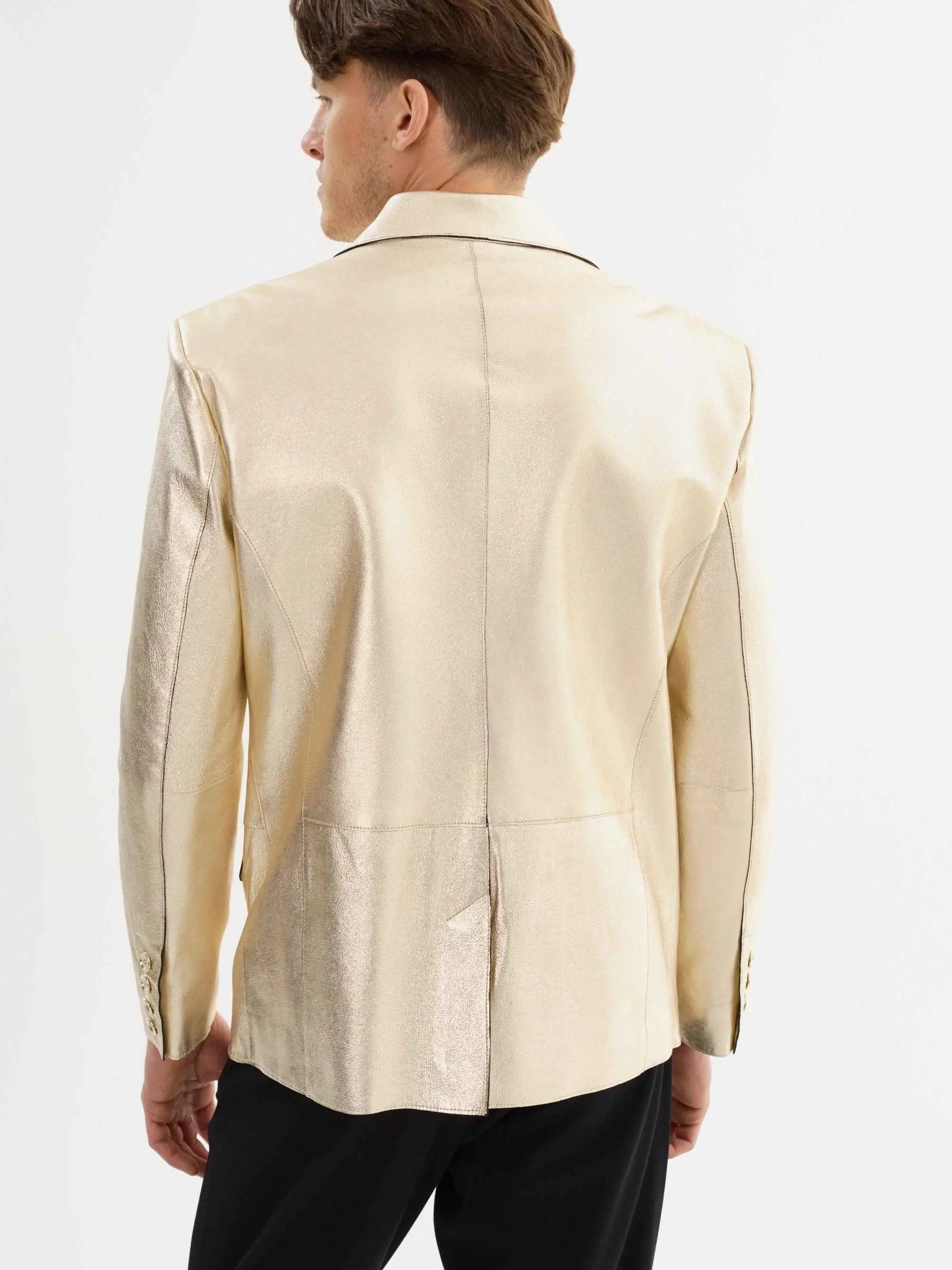 Joshua Gold Leather Jacket - Lansky Bros. | Regency