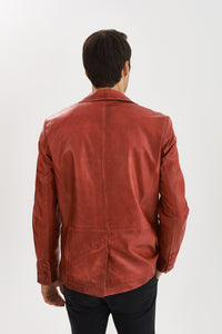 Joshua Lambskin Leather Jacket- Red