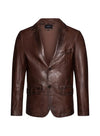 Joshua Leather Jacket- Walnut