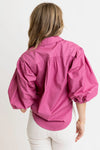 Raspberry Poplin Top Karlie