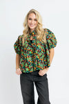 Floral Pleat Sleeve Top Karlie