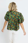 Floral Pleat Sleeve Top Karlie