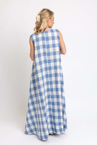 BUFFALO CHECK SCOOP MAXI DRESS