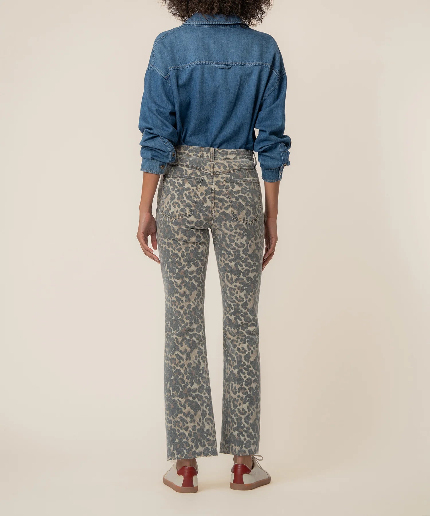 Kelsey High Rise Flare Denim - Leopard